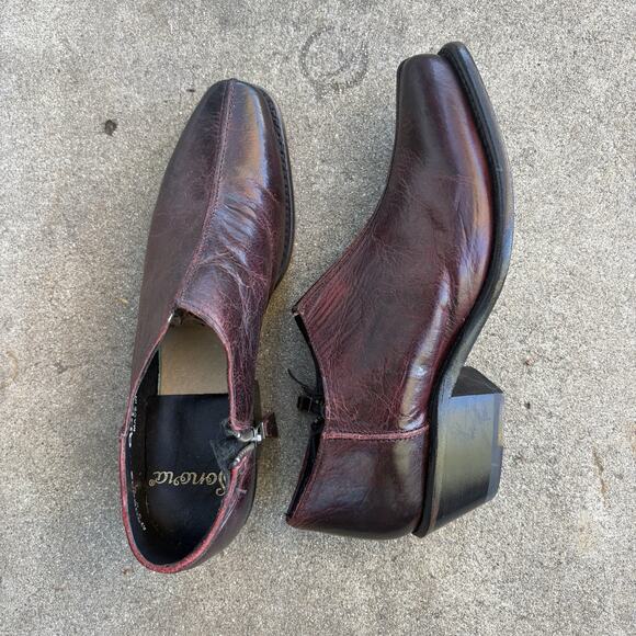 Sonora Maroon Leather Heeled Mules, Quinn Size 8 - Picture 4 of 8